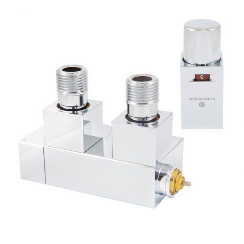 Duo-plex Square thermostatic set, angle right